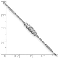 14k White Gold Polished Diamond Bezel Set 7in Bracelet-BM6872-050-WA