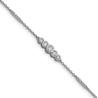 14k White Gold Polished Diamond Bezel Set 7in Bracelet-BM6872-050-WA