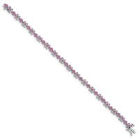 14k White Gold Created Pink Sapphire Bracelet-BM7146-CPS-WA