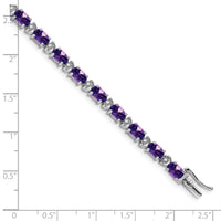 14k White Gold Oval Amethyst and Diamond Bracelet-BM7147-AM-010-WA