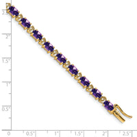 14k Oval Amethyst and Diamond Bracelet-BM7147-AM-010-YA