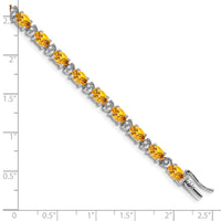 14k White Gold Oval Citrine and Diamond Bracelet-BM7147-CI-010-WA