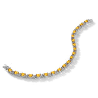 14k White Gold Oval Citrine and Diamond Bracelet-BM7147-CI-010-WA