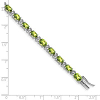 14k White Gold Oval Peridot and Diamond Bracelet-BM7147-PE-010-WA