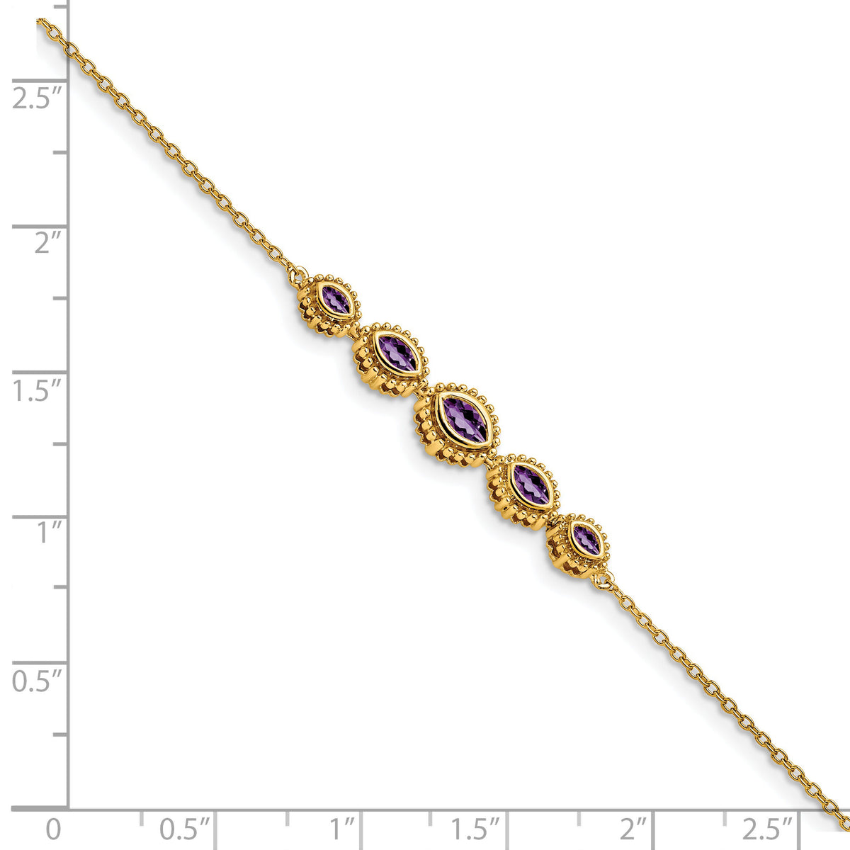 14k Marquise Amethyst Bracelet-BM7200-AM-Y