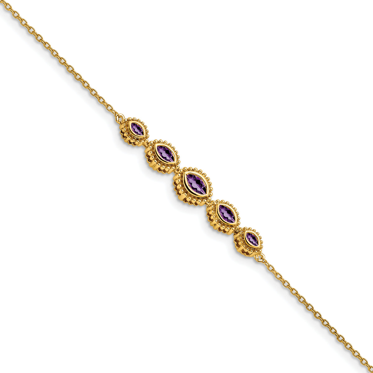 14k Marquise Amethyst Bracelet-BM7200-AM-Y