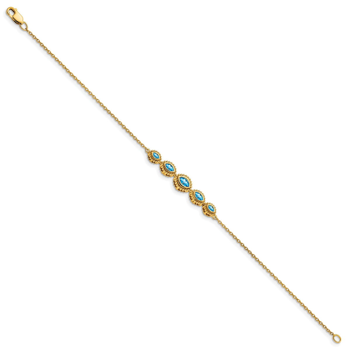 14k Marquise Blue Topaz Bracelet-BM7200-BT-Y