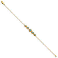 14k Marquise Blue Topaz Bracelet-BM7200-BT-Y