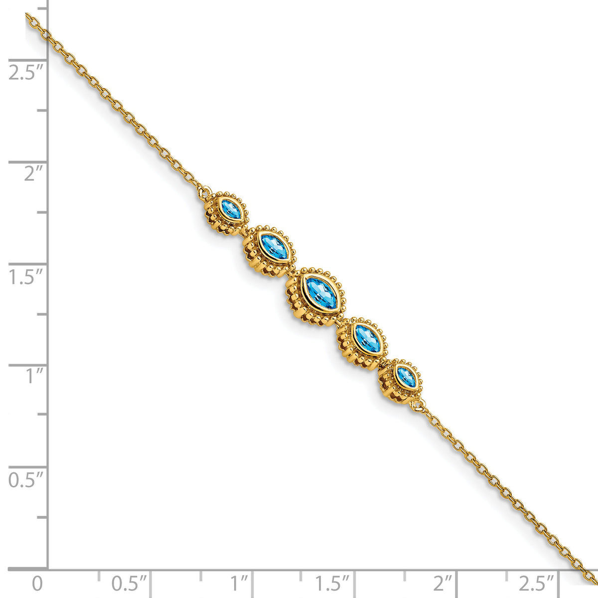 14k Marquise Blue Topaz Bracelet-BM7200-BT-Y