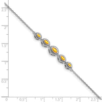 14k White Gold Marquise Citrine Bracelet-BM7200-CI-W