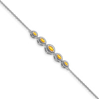 14k White Gold Marquise Citrine Bracelet-BM7200-CI-W