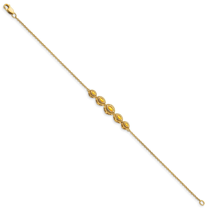 14k Marquise Citrine Bracelet-BM7200-CI-Y