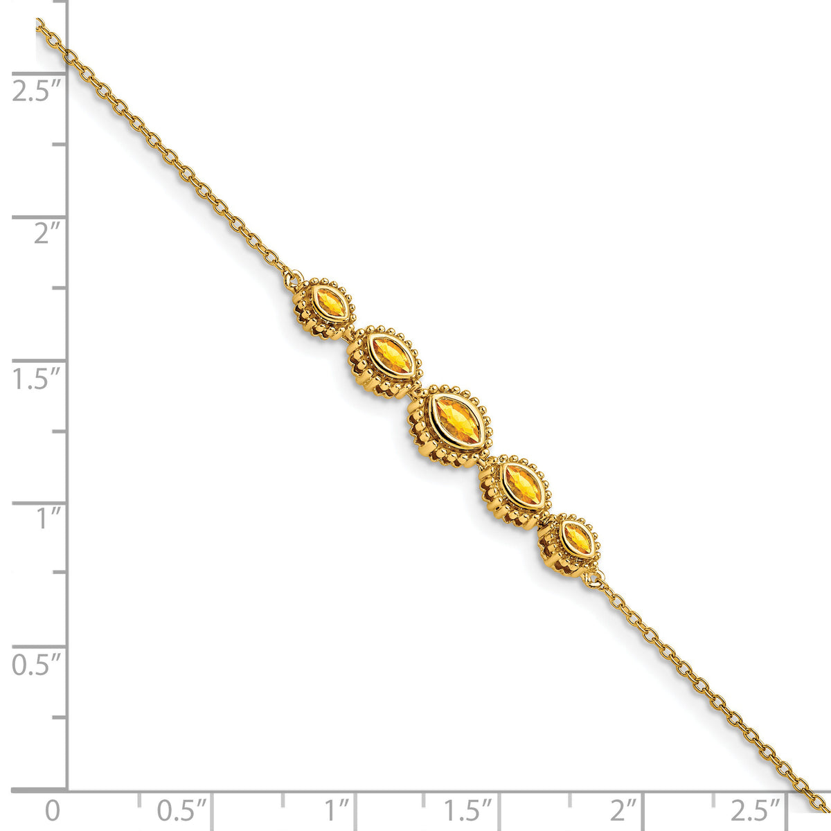 14k Marquise Citrine Bracelet-BM7200-CI-Y