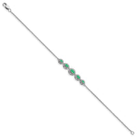 14k White Gold Marquise Emerald Bracelet-BM7200-EM-W