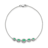 14k White Gold Marquise Emerald Bracelet-BM7200-EM-W