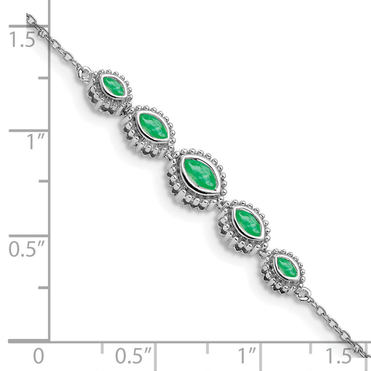 14k White Gold Marquise Emerald Bracelet-BM7200-EM-W