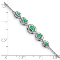 14k White Gold Marquise Emerald Bracelet-BM7200-EM-W