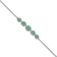 14k White Gold Marquise Emerald Bracelet-BM7200-EM-W