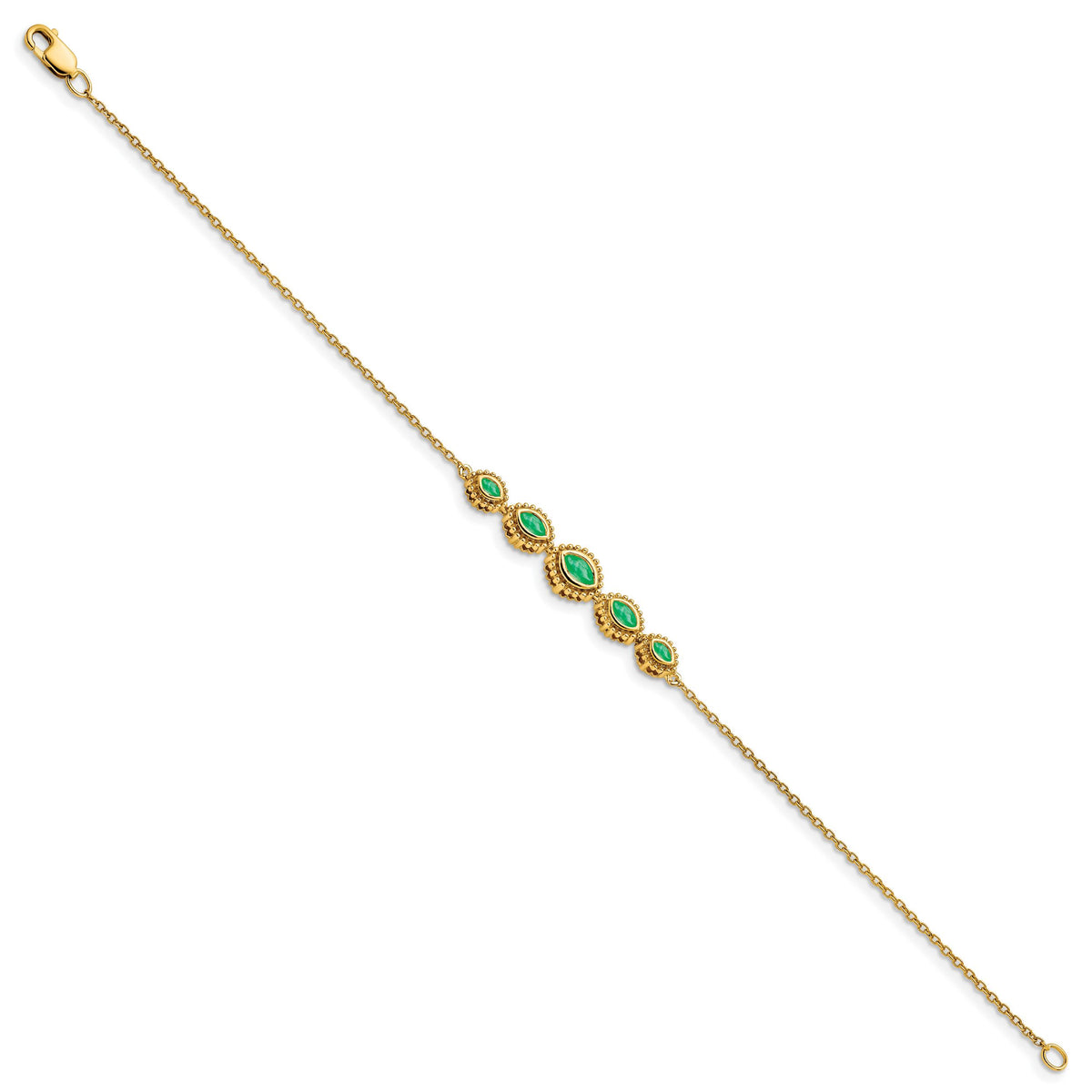 14k Marquise Emerald Bracelet-BM7200-EM-Y