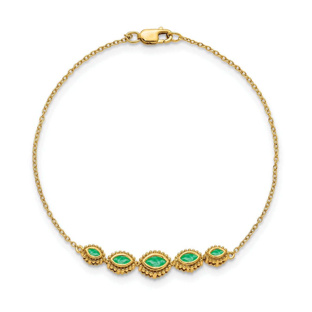 14k Marquise Emerald Bracelet-BM7200-EM-Y