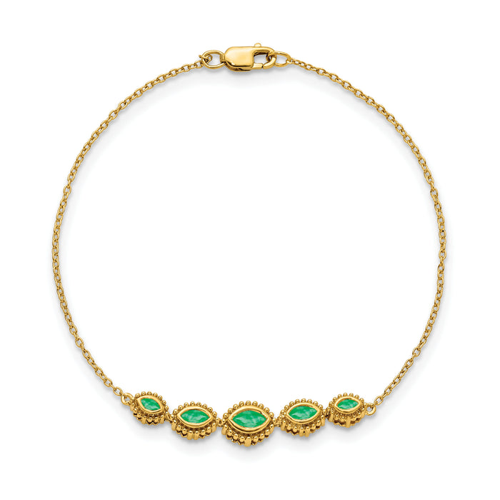 14k Marquise Emerald Bracelet-BM7200-EM-Y