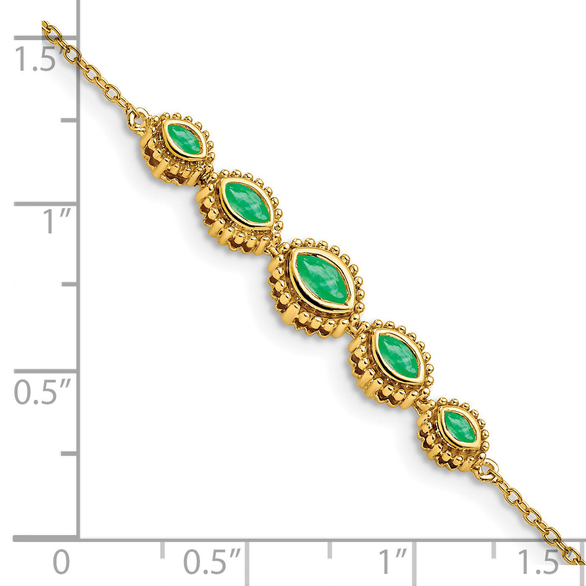 14k Marquise Emerald Bracelet-BM7200-EM-Y