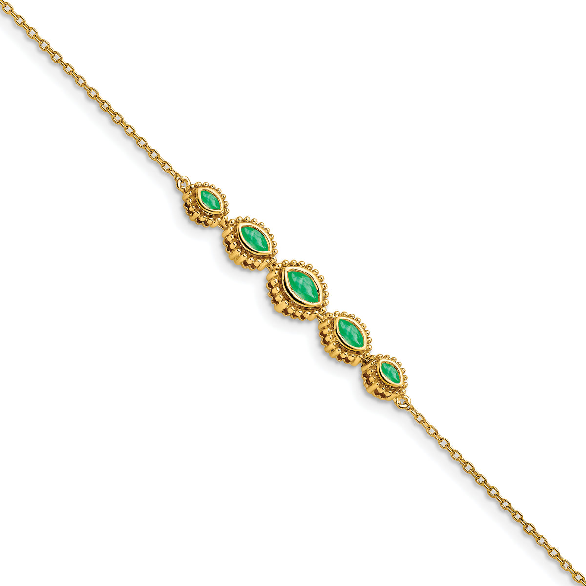 14k Marquise Emerald Bracelet-BM7200-EM-Y