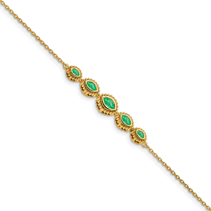 14k Marquise Emerald Bracelet-BM7200-EM-Y