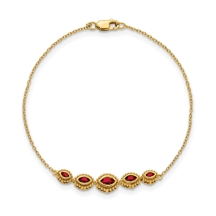 14k Marquise Garnet Bracelet-BM7200-GA-Y