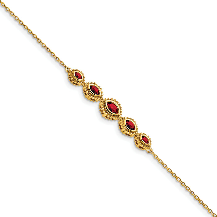 14k Marquise Garnet Bracelet-BM7200-GA-Y