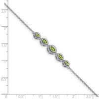 14k White Gold Marquise Peridot Bracelet-BM7200-PE-W