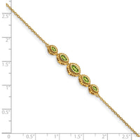 14k Marquise Peridot Bracelet-BM7200-PE-Y