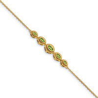 14k Marquise Peridot Bracelet-BM7200-PE-Y