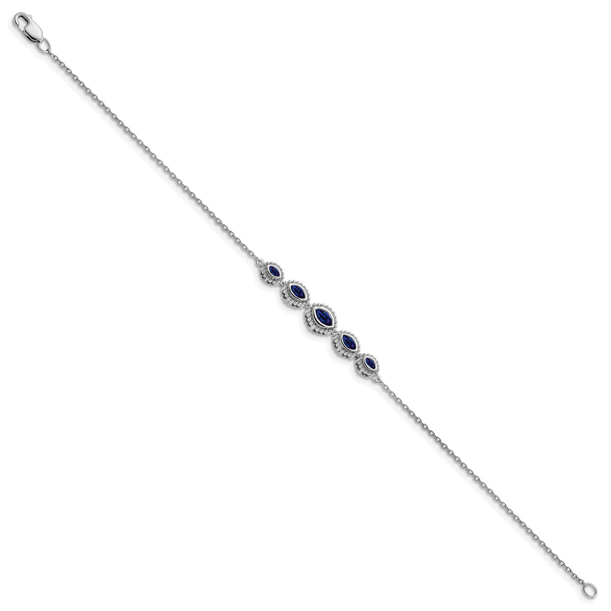 14k White Gold Marquise Sapphire Bracelet-BM7200-SA-W