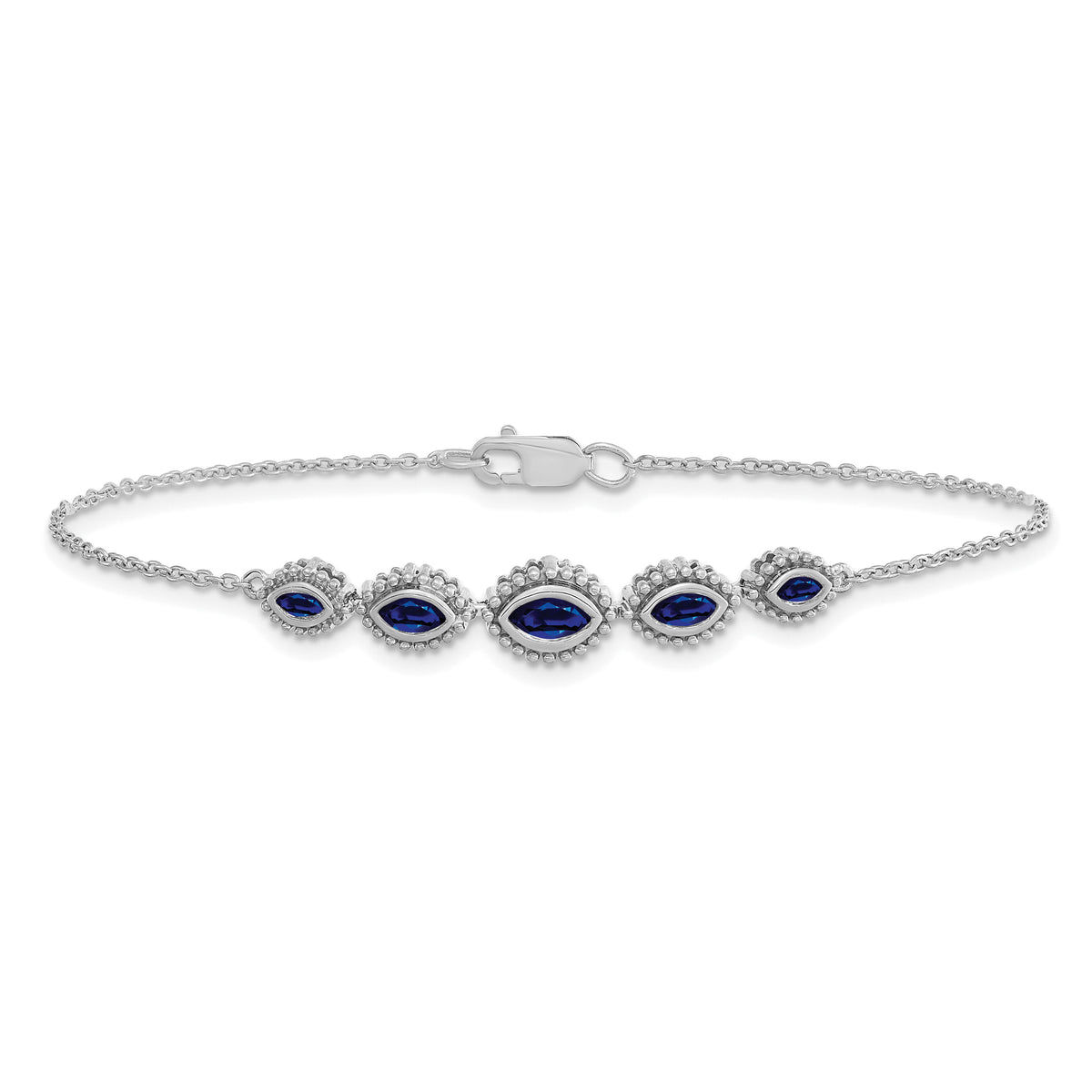 14k White Gold Marquise Sapphire Bracelet-BM7200-SA-W