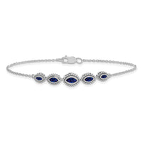 14k White Gold Marquise Sapphire Bracelet-BM7200-SA-W