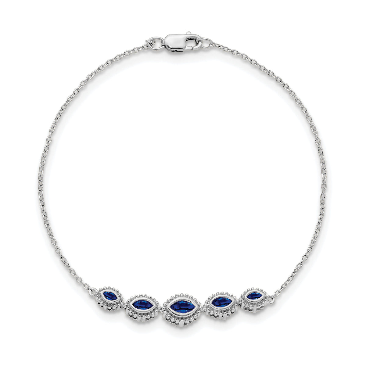 14k White Gold Marquise Sapphire Bracelet-BM7200-SA-W