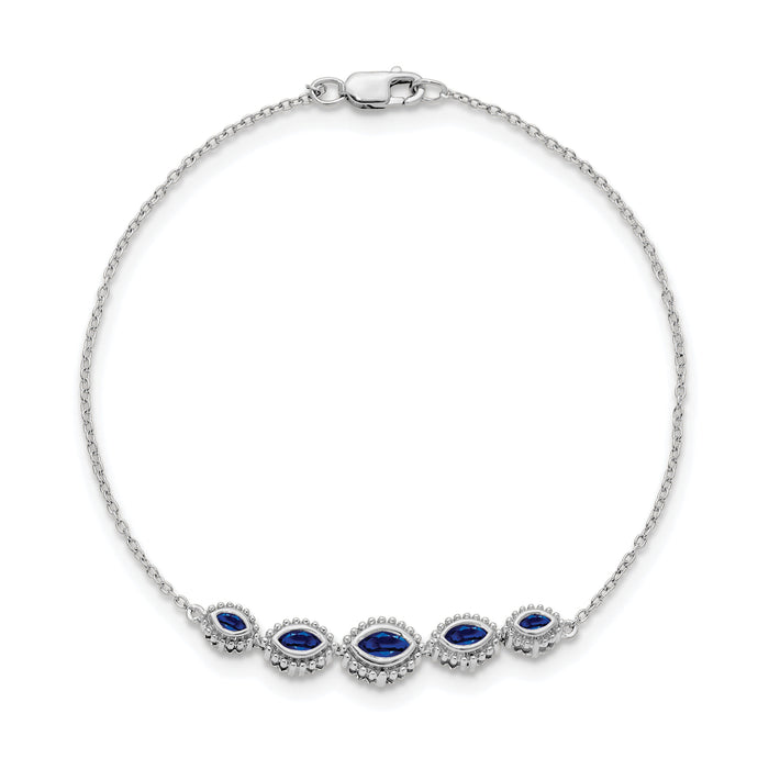14k White Gold Marquise Sapphire Bracelet-BM7200-SA-W