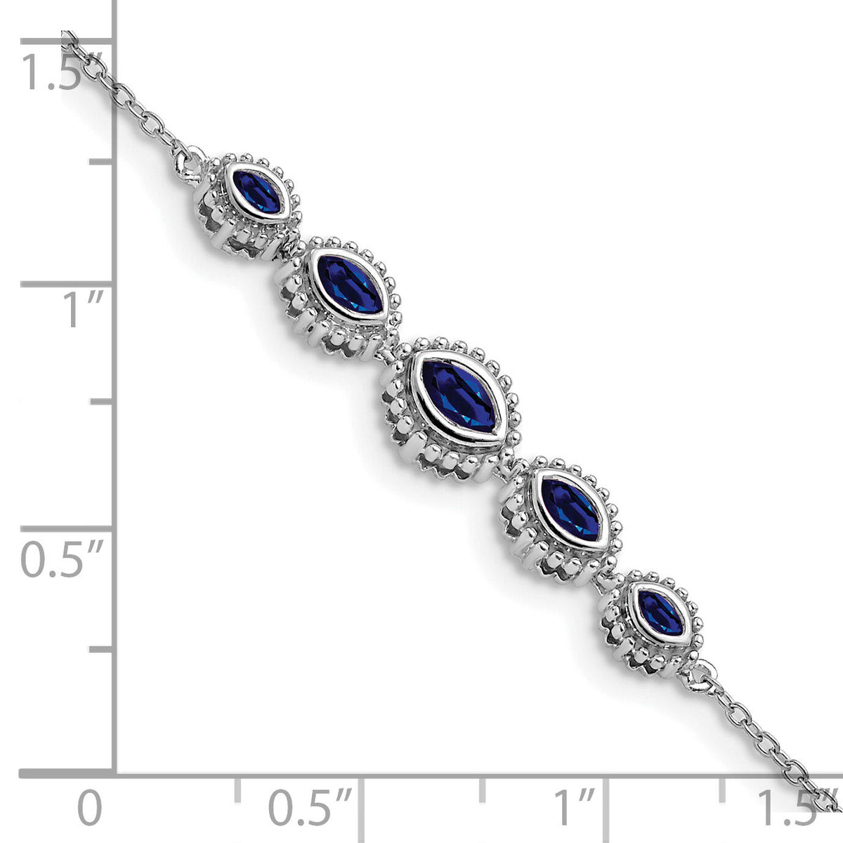 14k White Gold Marquise Sapphire Bracelet-BM7200-SA-W