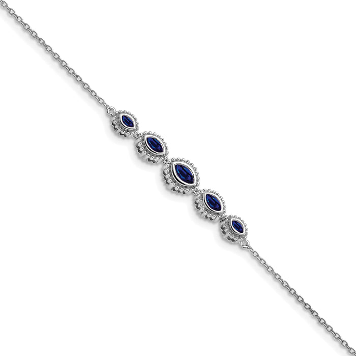 14k White Gold Marquise Sapphire Bracelet-BM7200-SA-W