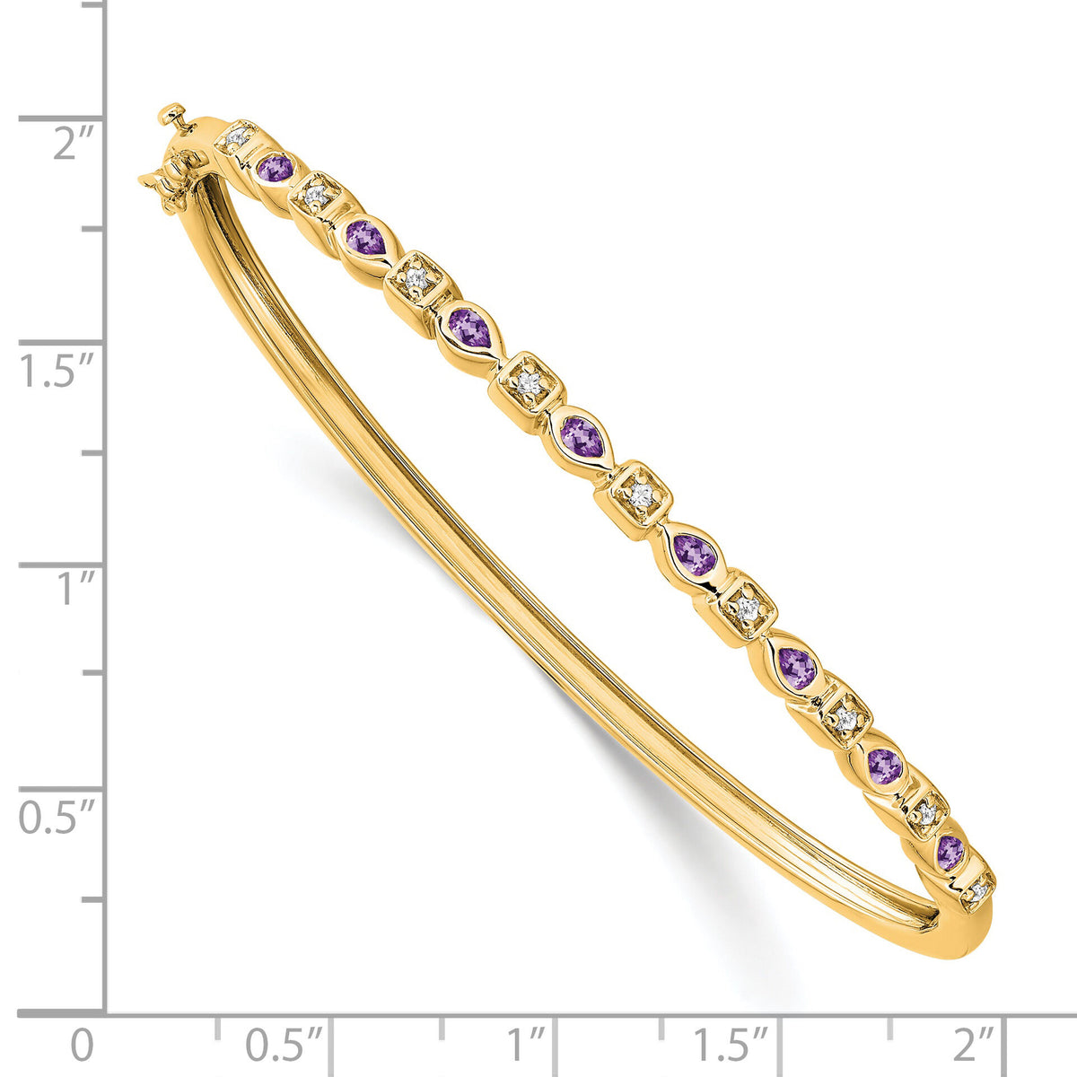 14k Amethyst and Diamond Bangle-BM7222-AM-011-YA