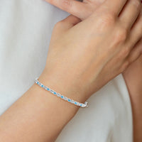 14k White Gold Blue Topaz and Diamond Bangle-BM7222-BT-011-WA