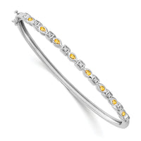14k White Gold Citrine and Diamond Bangle-BM7222-CI-011-WA