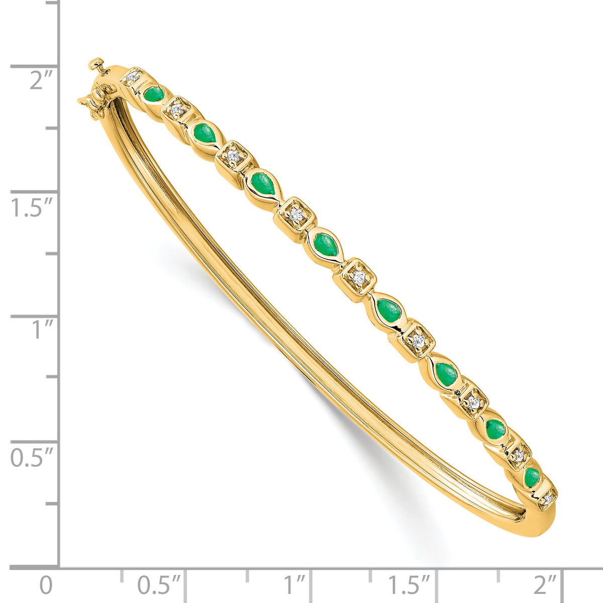 14k Emerald and Diamond Bangle-BM7222-EM-011-YA