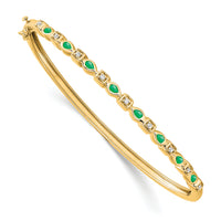 14k Emerald and Diamond Bangle-BM7222-EM-011-YA