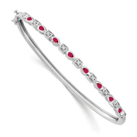 14k White Gold Ruby and Diamond Bangle-BM7222-RU-011-WA