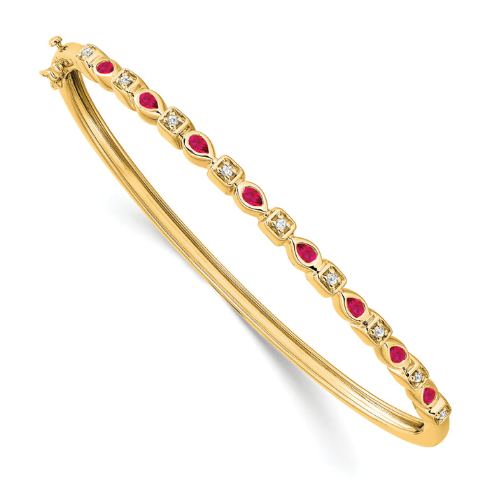 14k Ruby and Diamond Bangle-BM7222-RU-011-YA