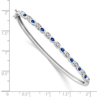 14k White Gold Sapphire and Diamond Bangle-BM7222-SA-011-WA