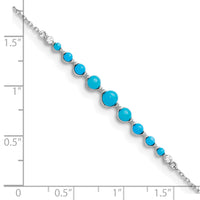 14k White Gold Turquoise and White Topaz Bracelet-BM7416-BTQ-W
