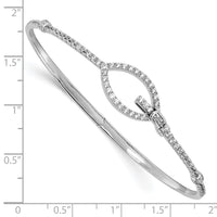 14k White Gold Polished Diamond Oval Buckle Hinged Bangle-BM8390-088-WA